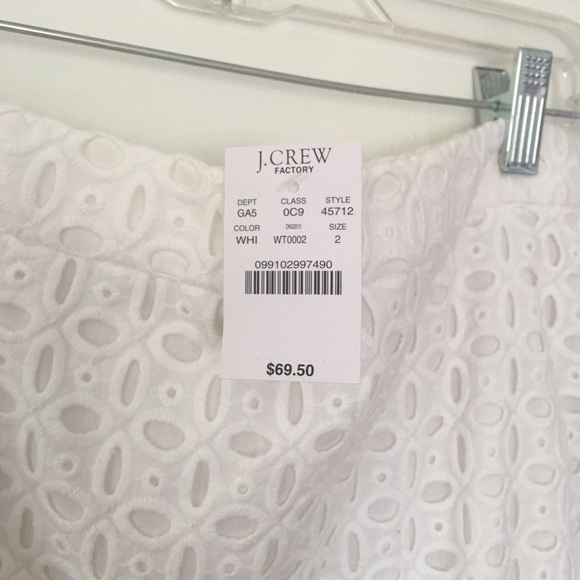 NWT J Crew - White eyelet skirt - Picture 2 of 2